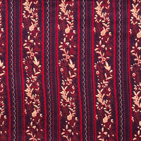 Pure Cotton Dabu Purple With Red border design  Hand Block Print Fabric