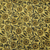 Pure Cotton Ajrak Sandy With  Mustard Green Floral Jaal Hand Block Print Fabric