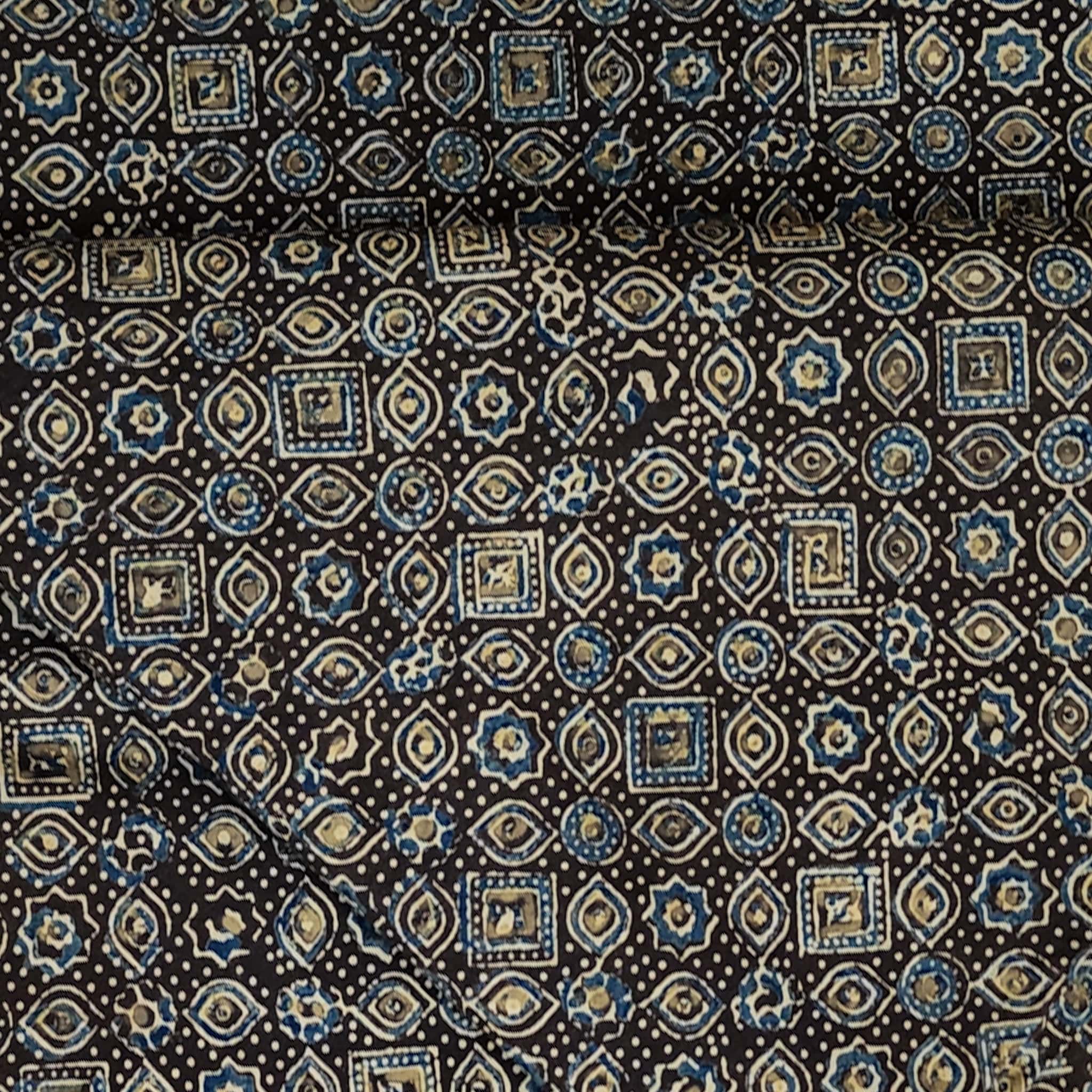 Brown Ajrakh Hand Block Printed Naturally Dyed Pure Cotton Kurti