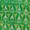 Pure Cotton Dabu Green With Cream And Light Green Blobby Stripes Hand Block Print Fabric