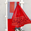 AAROHI - Pure Cotton Stripes Printed Top With A Beautiful Yoke And A Plain Red Bottom And A Pure Cotton Printed Dupatta