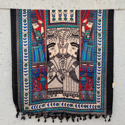 AARU- Art Silk Digital Print Tribal Dupatta Shades Of Blue