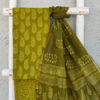 AARYA - Pure Cotton Simple Everyday Wear Jaipuri Set Kota Dupatta