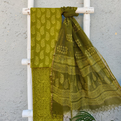 AARYA - Pure Cotton Simple Everyday Wear Jaipuri Set Kota Dupatta