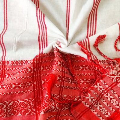 AASAWARI - Pure Mercerised Cotton With Manipuri thread Weave Saree Bengali