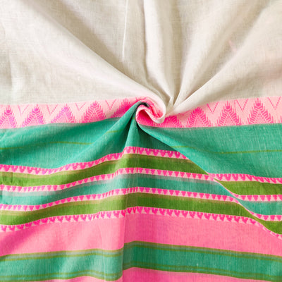 AASAWARI - Pure Mercerised Cotton With Manipuri thread Weave Saree Sugar Candy
