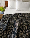 AASHIYAAN - Pure Cotton Handmade Patchwork Kaatha Hand Stitched Bedspread Black