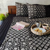 AASHIYAAN - Pure Cotton Handmade Patchwork Kaatha Hand Stitched Bedspread Black Bagru