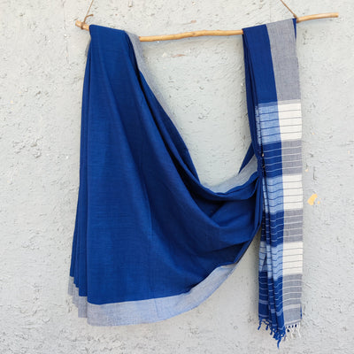 AASHNA - Pure Cotton Blue Handloom Bengal Saree