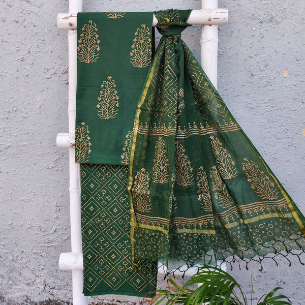 ABHILASHA - Pure Cotton Simple Everyday Wear Jaipuri Set Kota Dupatta