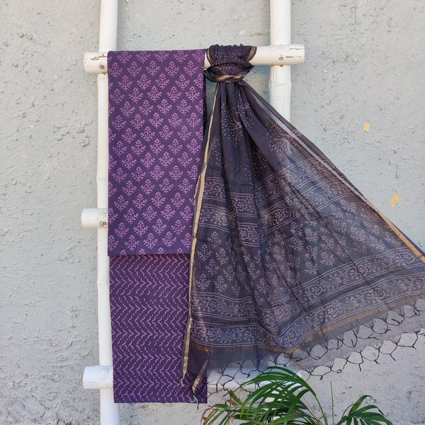 ADRIKA- Pure Cotton Simple Everyday Wear Jaipuri Set Kota Dupatta