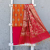 ANOKHI - Cotton Silk Orange Embroidered Top With Pink Cotton Silk Bottom And A Banarasi Dupatta