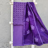 APPLIQUE QUEEN - Pure Cotton Monochrome Applique Suit Sets Purple