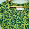 Aarna- Pure Cotton Dabu Ajrak Green Kurta With Simple Mirror Embroidery