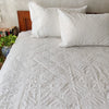Applique Pure Cotton Intricate Hand Made Bed Spread White