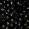 Banarasi Brocade Black With Tiny Gold Flower Motifs Woven Fabric