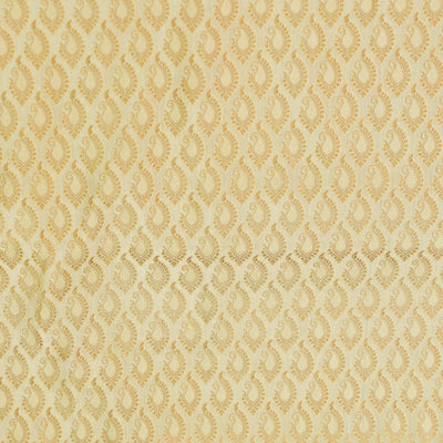 Banarasi Brocade Cream Gold Self Design Motifs Woven blouse Fabric ( 0.90 meter )