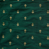 Banarasi Brocade Dark Green With Small Tiny Gold Single Flower Motif Woven Blouse Fabric ( 95 cm )
