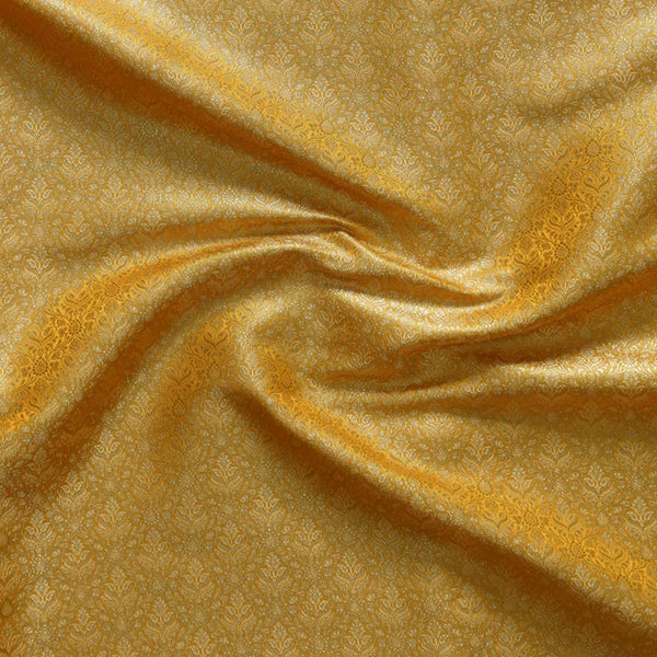 Banarasi Brocade Kashmiri Royal Vintage Fabric Yellow