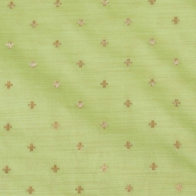 Banarasi Brocade Pastel Mint With Gold Plus Zari Motifs Woven blouse piece Fabric( 0.90 meter)