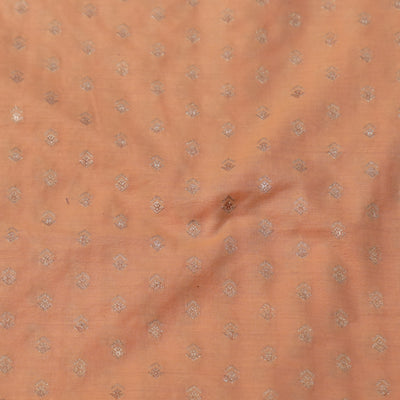 Banarasi Brocade Pastel Peach With Tiny All Over Motifs Woven Fabric