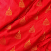Banarasi Brocade Red With Gold Jhumka Woven Fabric