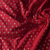 Banarasi Brocade Rouge With Tiny Gold Four Petal Buttis Woven Fabric
