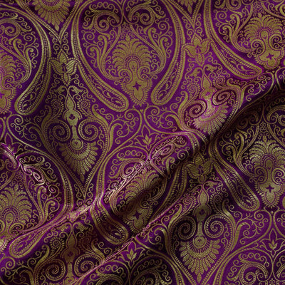 Banarasi Brocade Royal Wine With All Over Pattern Woven Fabric Blouse Piece (0.85 Meter)