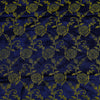 Banarasi Rayon Brocade Navy With Gold Floral Jaal Woven Fabric