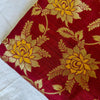 Banarasi Brocade Maroon With Gold And Mustard  Flower Jaal Weaves Fabric