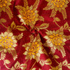 Banarasi Brocade Maroon With Gold And Mustard  Flower Jaal Weaves Fabric