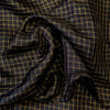 Black Jute Fabric With Gold Checks Hand Woven Fabric