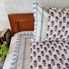Blue Mongolia Pure Cotton Jaipuri Double Bedsheet