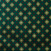 BrocadeDark Green With Gold And Red Geometric Pattern Woven Fabric