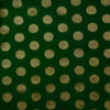 Brocade Leaf Green With Gold Chakra Woven Fabric