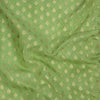 Brocade Pastle Green With Tiny Gold Leaf Motifs Woven Fabric