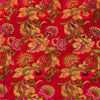 Brocade Red With Pink Green Blue Orange Woven Design