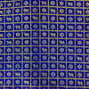 Brocade Blue With Gold Intricate Flower Tree And Elephant Motif Checks Woven Banarasi Fabric