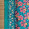 Champa Blue Pure Cotton Jaipuri Double Bedsheet