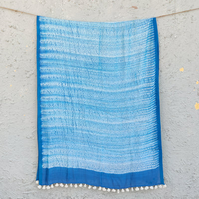Chandani - Cotton Silk Blue Thread Shibori Dupatta