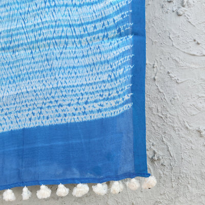 Chandani - Cotton Silk Blue Thread Shibori Dupatta