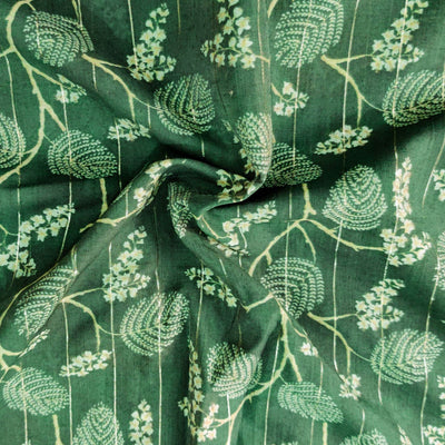 Chanderi Lurex Fern With Vintage Floral Jaal Fabric