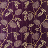 Chanderi Lurex Plum With Vintage Floral Jaal Fabric