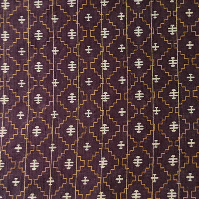 Chanderi Lurex Umber With Patterned Fabric