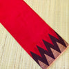 Chanderi Red With Temple Border Fabric