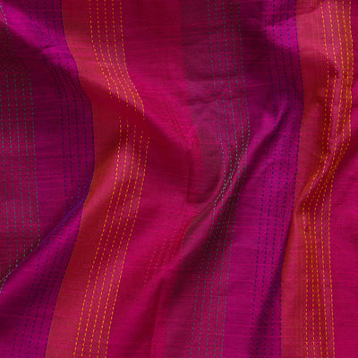 Cotton Silk Shades Of Pink Kaatha Stripes Fabric