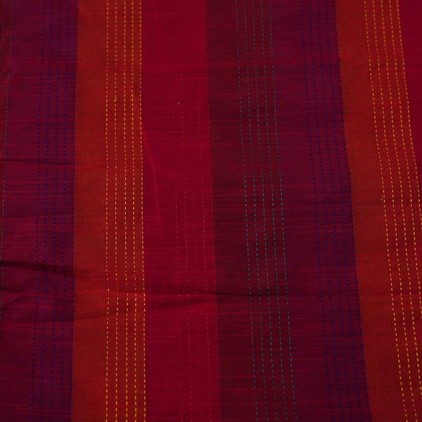 Pre-cut Cotton Silk Shades Of Pink Kaatha Stripes Fabric( 2 meter)