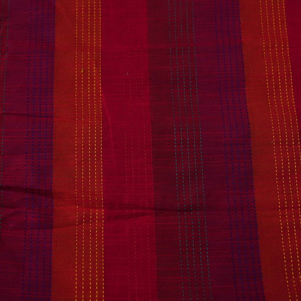 Pre-cut Cotton Silk Shades Of Pink Kaatha Stripes Fabric( 2 meter)