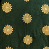 Cotton Silk Dark Green With Beige Brocade Small Chakra Motif Woven Fabric