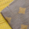 Cotton Silk Grey With Beige Brocade Motif Woven Fabric